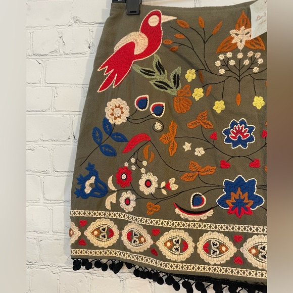 NWT Altar’d State olive green embroidered skirt - Picture 8 of 14